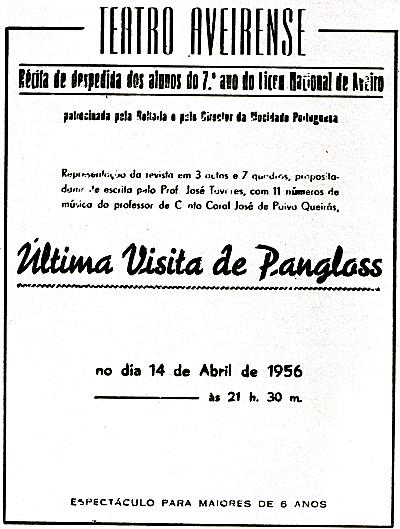 Frontispício do programa da récita de despedida dos alunos do 7.º ano do Liceu N